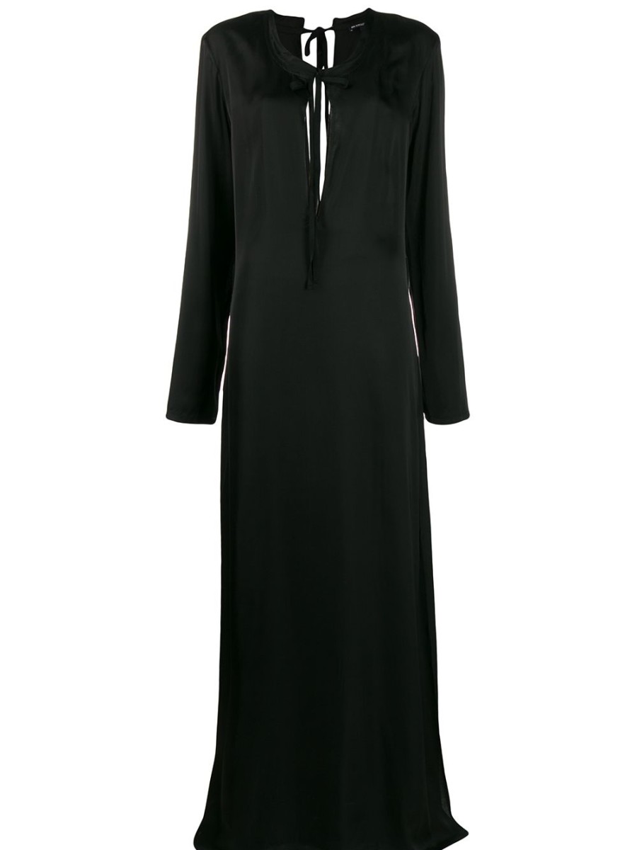 Frau Ann Demeulemeester | Ann Demeulemeester Langarmliges Kleid Mit Bindekragen Farfetch