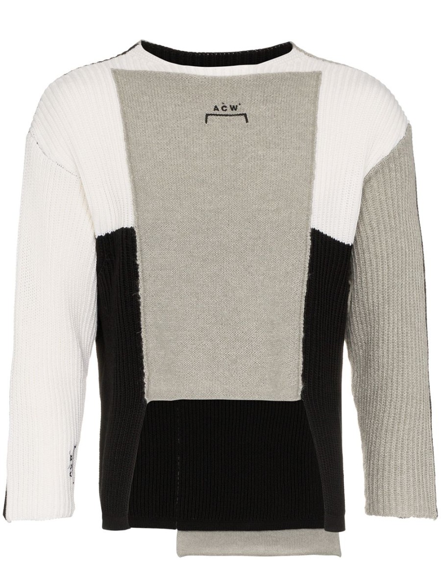 Mann A-COLD-WALL* | A-Cold-Wall* Getafelter Asymmetrischer Pullover Aus Merinomischung Farfetch