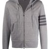 Mann Thom Browne | Thom Browne 4-Bar Zip-Up Loopback-Baumwoll-Hoodie Farfetch