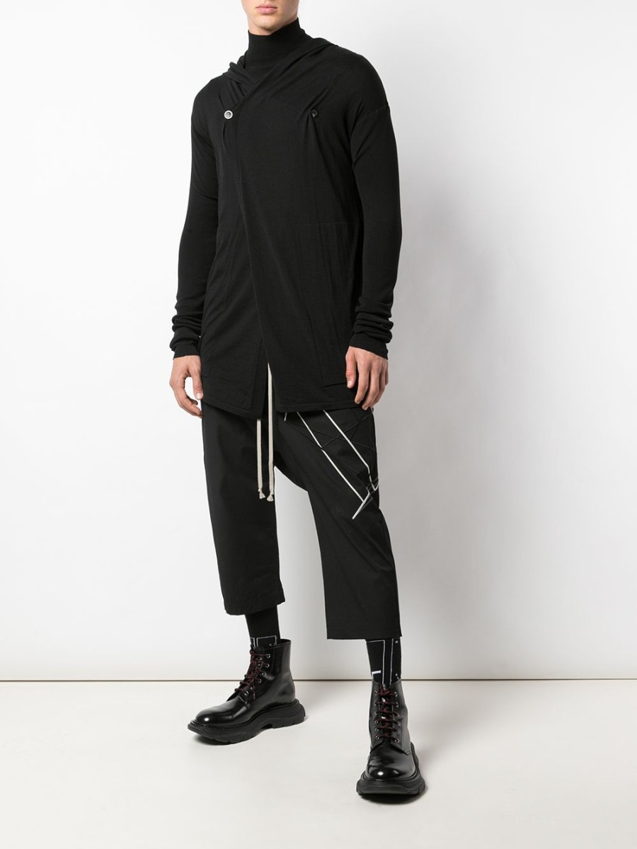 Mann Rick Owens | Rick Owens Woll-Kapuzenpullover Mit Drapierung Farfetch