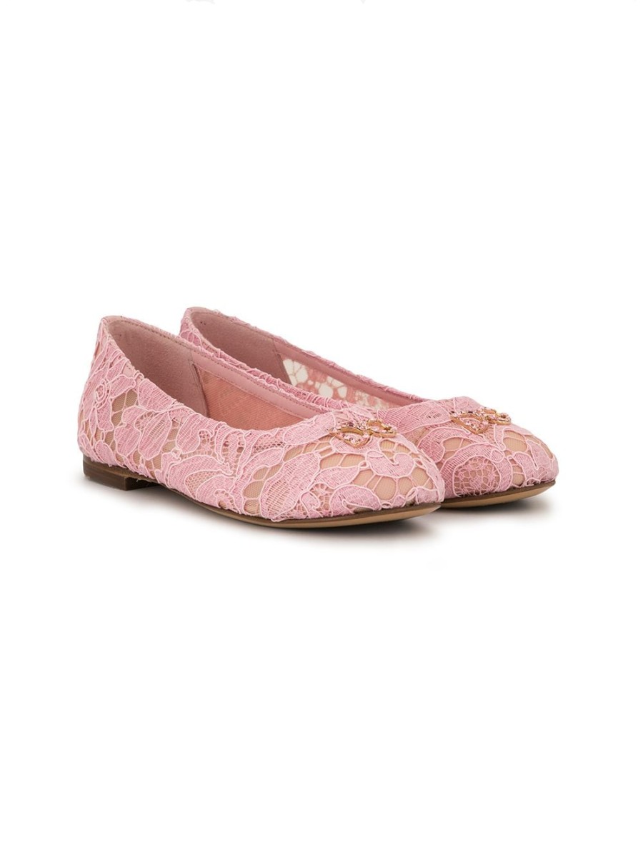 Kinder Dolce & Gabbana Kids | Dolce & Gabbana Ballerinas Aus Spitze Mit Kristallen Fur Kinder Farfetch