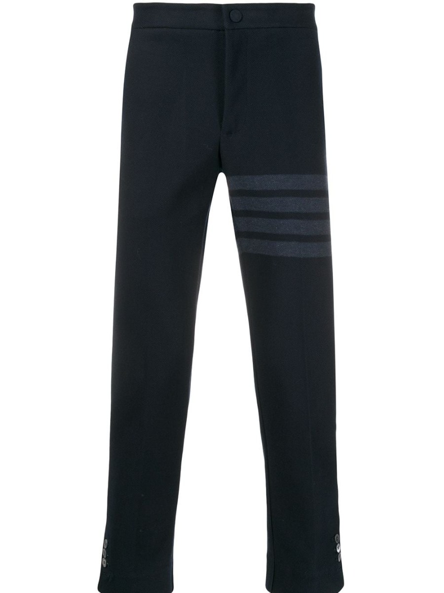 Mann Thom Browne | Thom Browne Slim-Fit-Hose Mit 4 Stegen In Ton-In-Ton - Farfetch