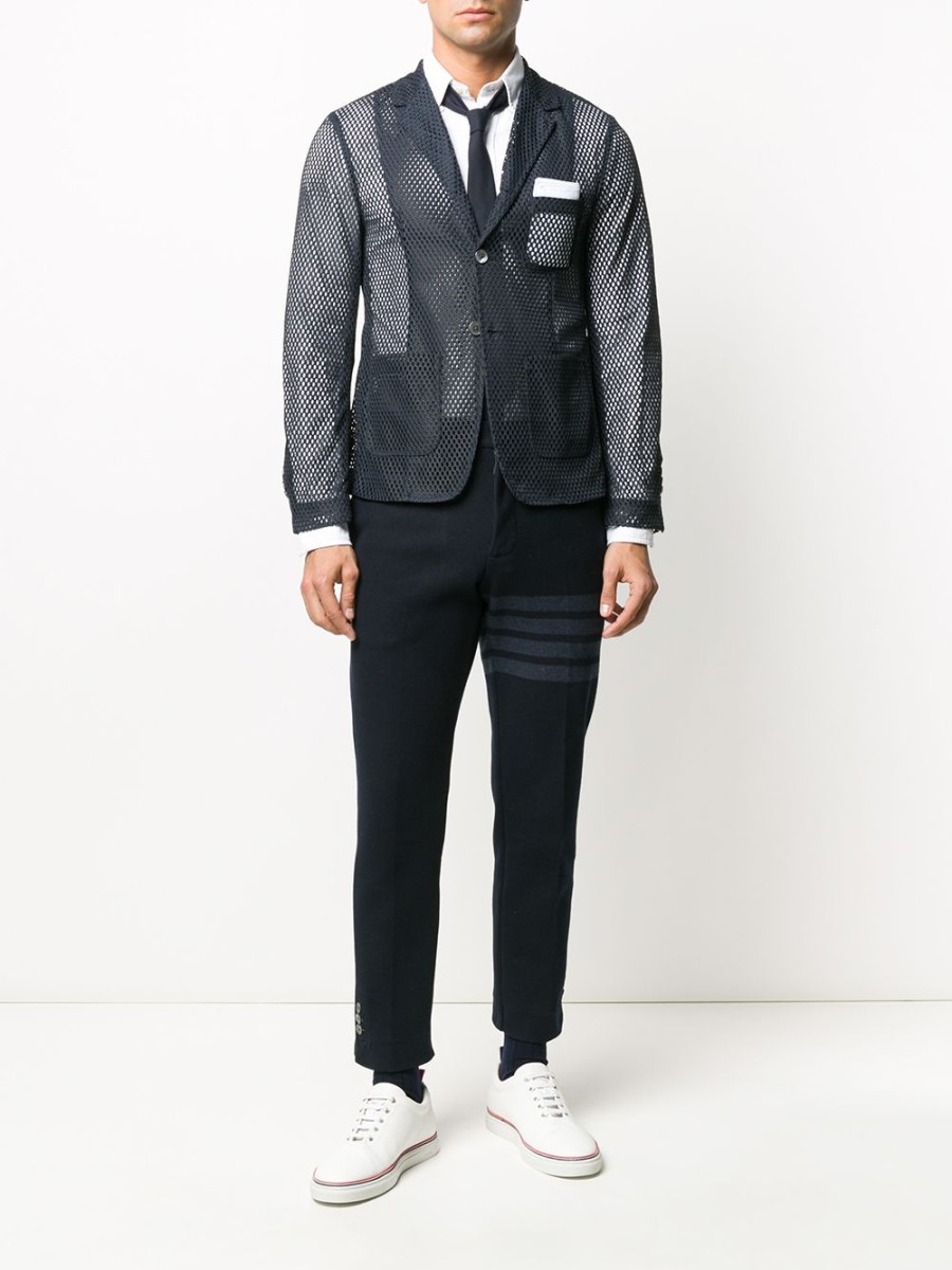 Mann Thom Browne | Thom Browne Slim-Fit-Hose Mit 4 Stegen In Ton-In-Ton - Farfetch