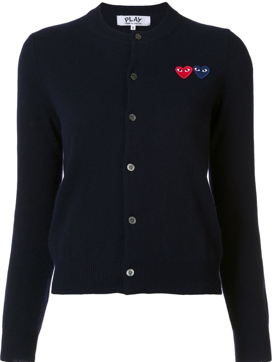 Frau Comme Des Garçons Play | Comme Des Garcons Play Double Heart Cardigan Farfetch