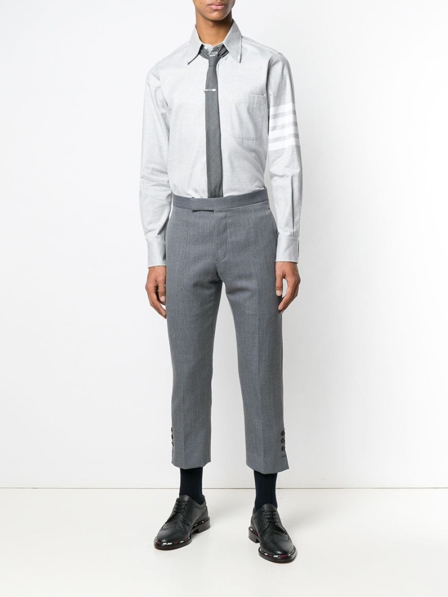 Mann Thom Browne | Thom Browne 4-Bar Solid Rwb Stripe Shirt - Farfetch