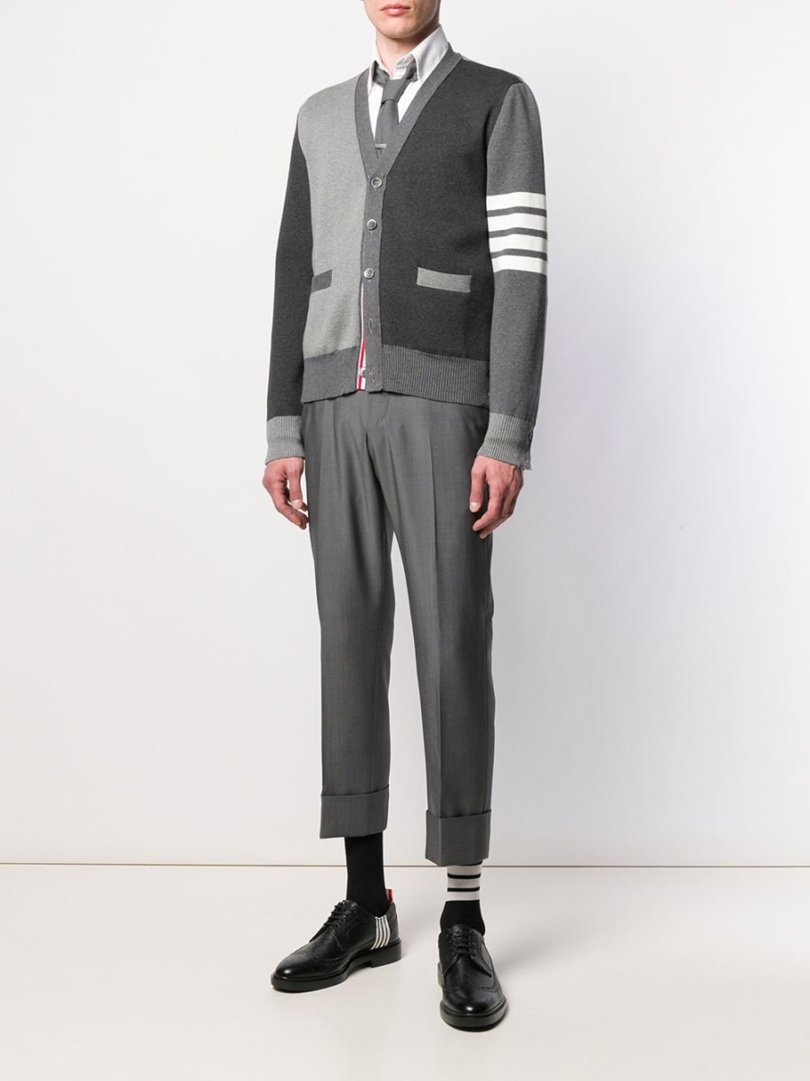 Mann Thom Browne | Thom Browne 4-Bar-Cardigan Mit V-Ausschnitt Farfetch