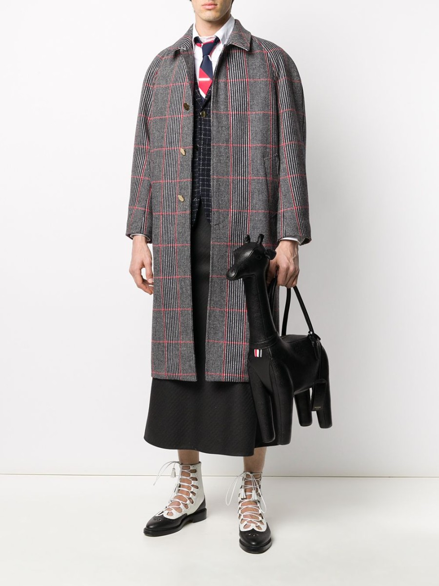 Mann Thom Browne | Thom Browne Tragetasche „Giraffe" Aus Genarbtem Leder Farfetch