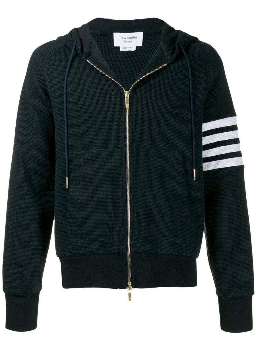 Mann Thom Browne | Thom Browne 4-Bar Raglan-Armel-Hoodie Mit Waffelstich - Farfetch