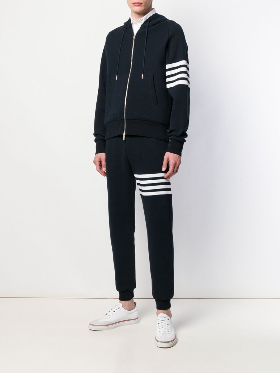 Mann Thom Browne | Thom Browne 4-Bar Raglan-Armel-Hoodie Mit Waffelstich - Farfetch