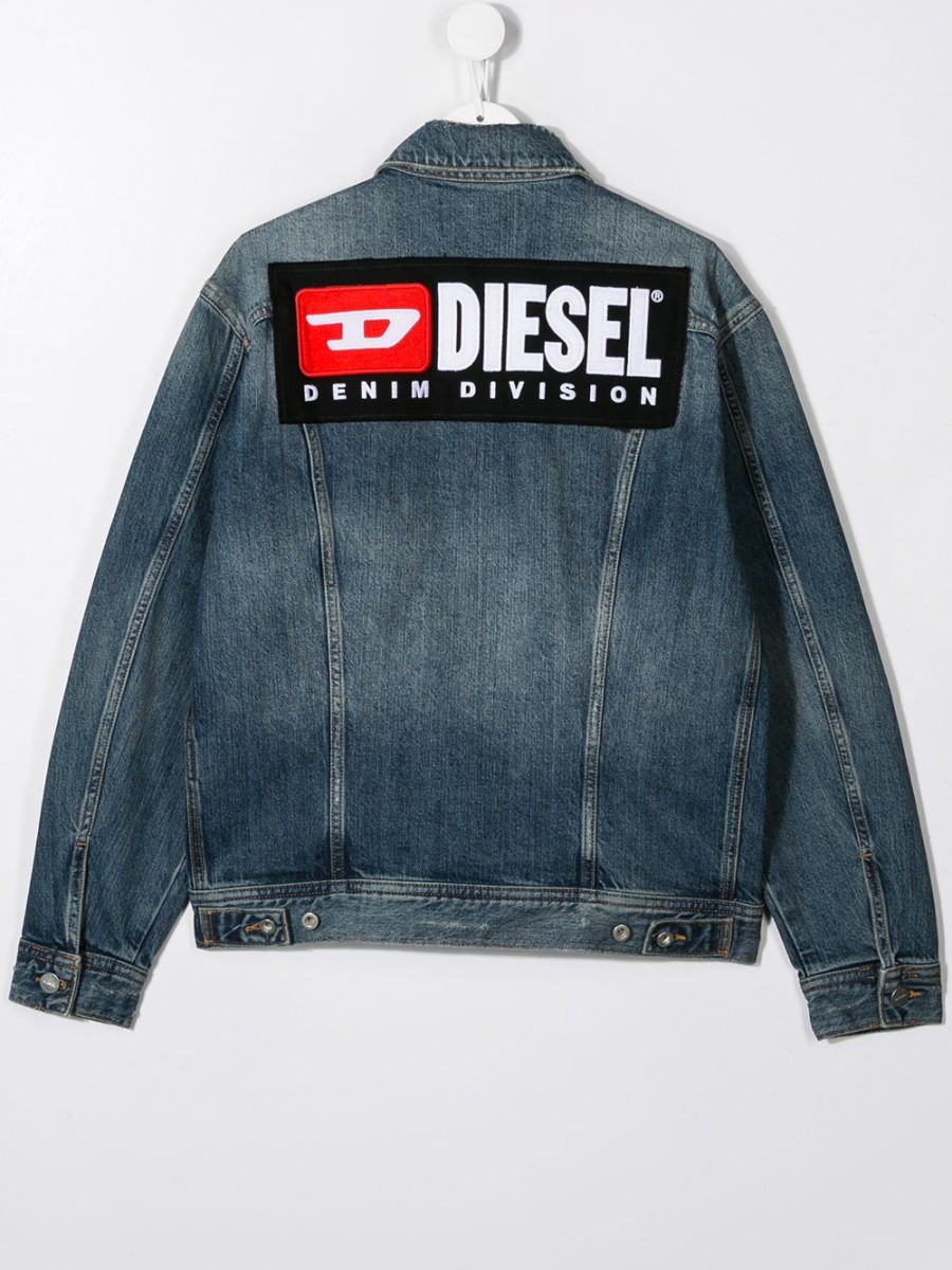 Kinder Diesel Kids | Diesel Kinder-Jeansjacke Mit Logo-Patch Farfetch