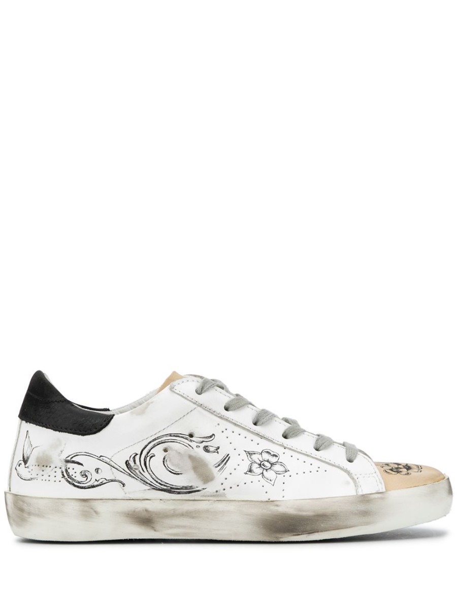 Frau Golden Goose | Golden Goose Super-Star-Sneaker Mit Blumenmuster Farfetch