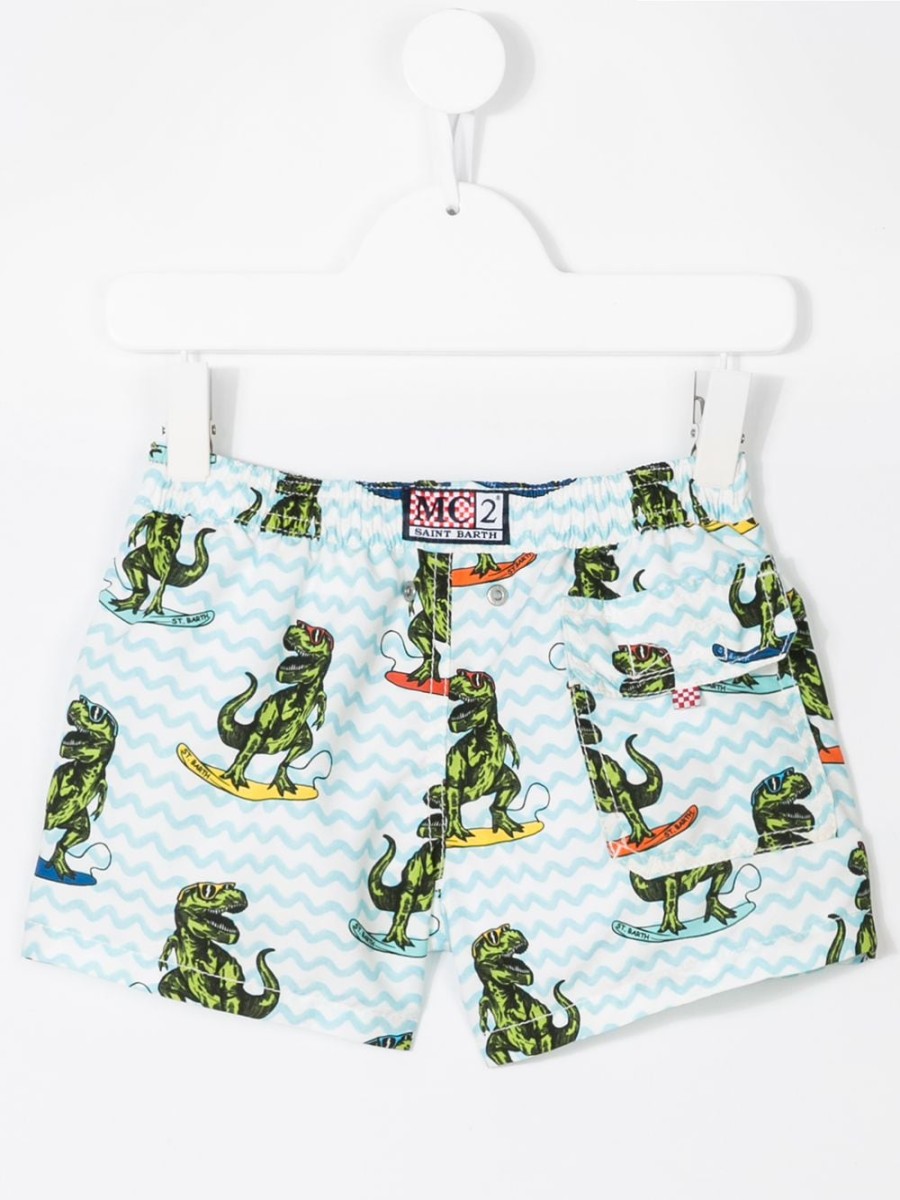 Kinder MC2 Saint Barth Kids | Mc2 Saint Barth Kinder-Badeshorts Mit Dinosaurier-Print Farfetch