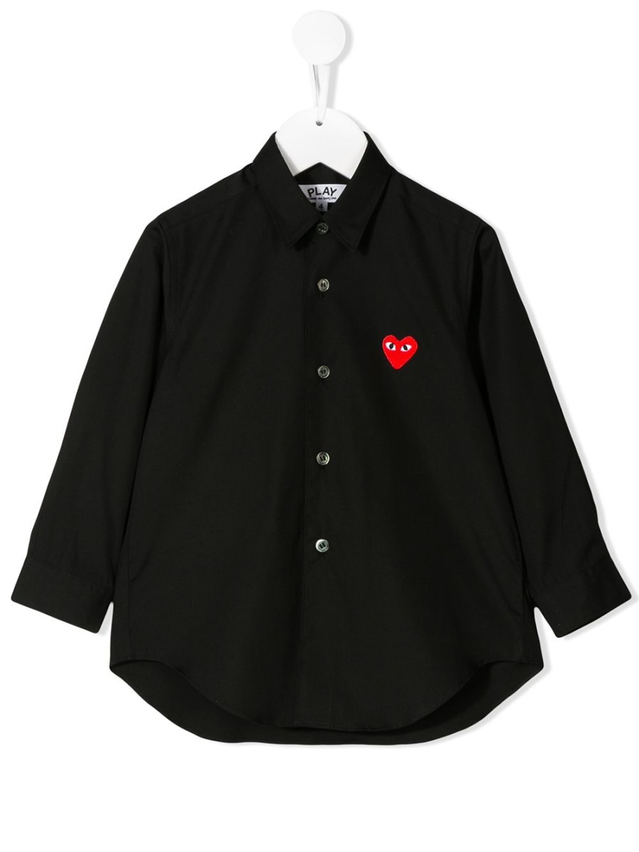 Kinder Comme Des Garçons Play Kids | Comme Des Garcons Play Kinder-Shirt Mit Logo-Patch - Farfetch