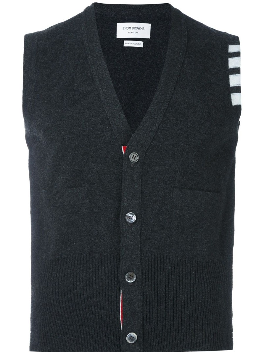 Mann Thom Browne | Thom Browne 4-Bar Kaschmir-Cardigan-Weste Farfetch