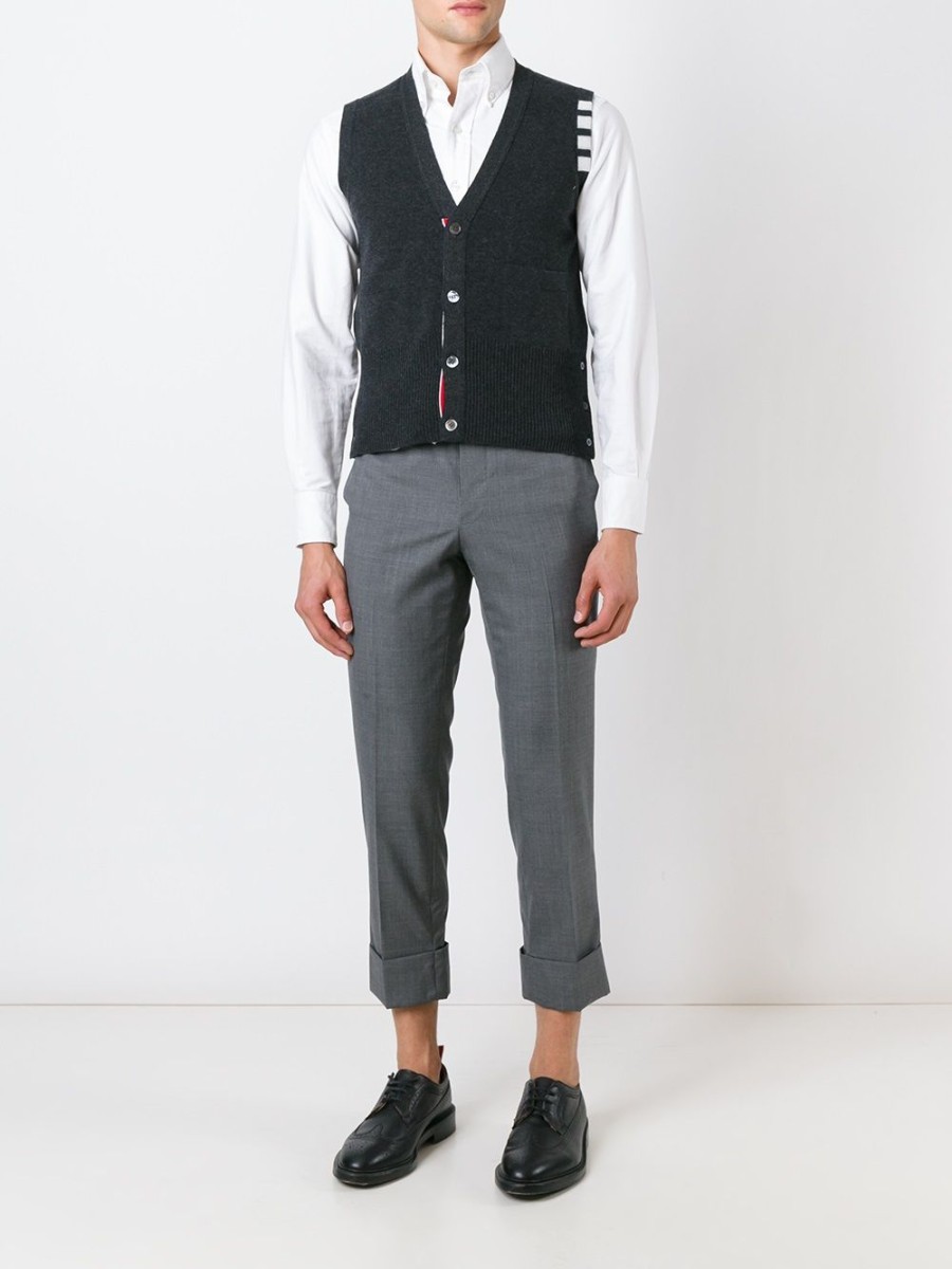 Mann Thom Browne | Thom Browne 4-Bar Kaschmir-Cardigan-Weste Farfetch