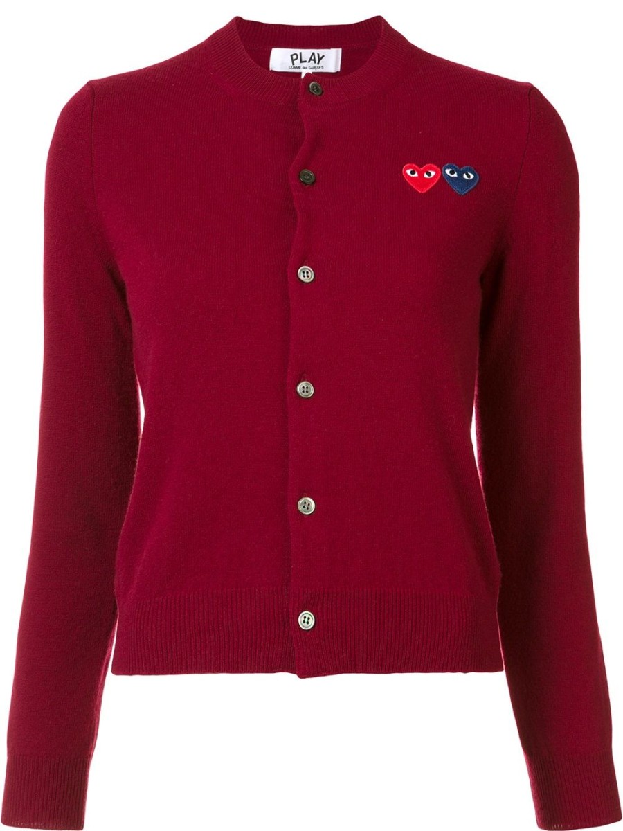 Frau Comme Des Garçons Play | Comme Des Garcons Play Double Heart Cardigan Farfetch