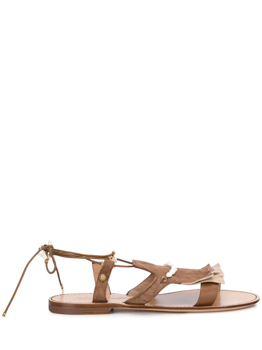 Frau Santoni | Santoni Open-Toe-Sandalen Mit Perlen Und Fransen Farfetch