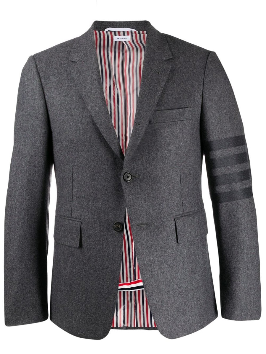 Mann Thom Browne | Thom Browne Flannel Classic Tonal 4-Bar Sportblazer Farfetch