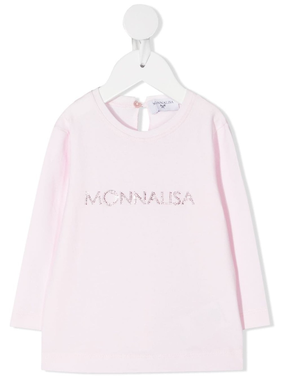 Kinder Monnalisa | Monnalisa Langarm-T-Shirt Mit Strass-Logo Farfetch