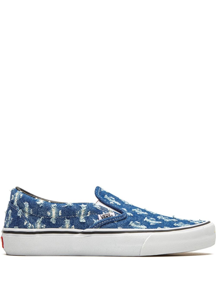 Mann Vans | Vans X Supreme Slip-On Pro „Blue Hole Punch Denim" Sneakers Farfetch