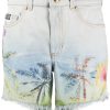 Frau Versace Jeans Couture | Versace Jeans Couture Denim-Shorts Mit Palmen-Print Farfetch