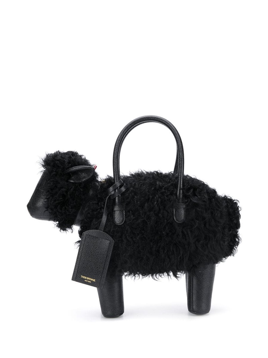 Mann Thom Browne | Thom Browne Sheep-Einkaufstasche Aus Genarbtem Leder Farfetch