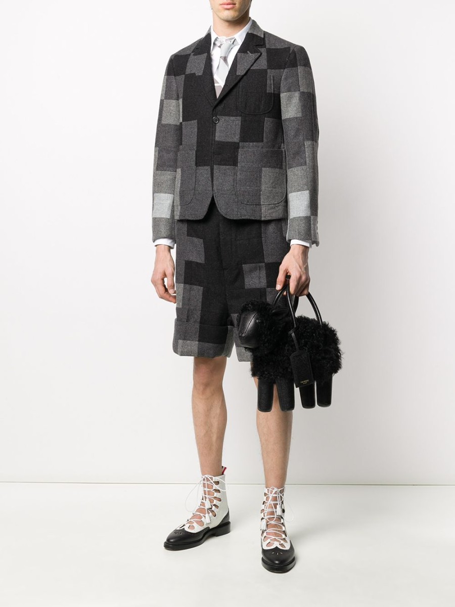 Mann Thom Browne | Thom Browne Sheep-Einkaufstasche Aus Genarbtem Leder Farfetch