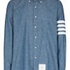 Mann Thom Browne | Thom Browne 4-Bar Straight-Fit Chambray-Hemd Farfetch