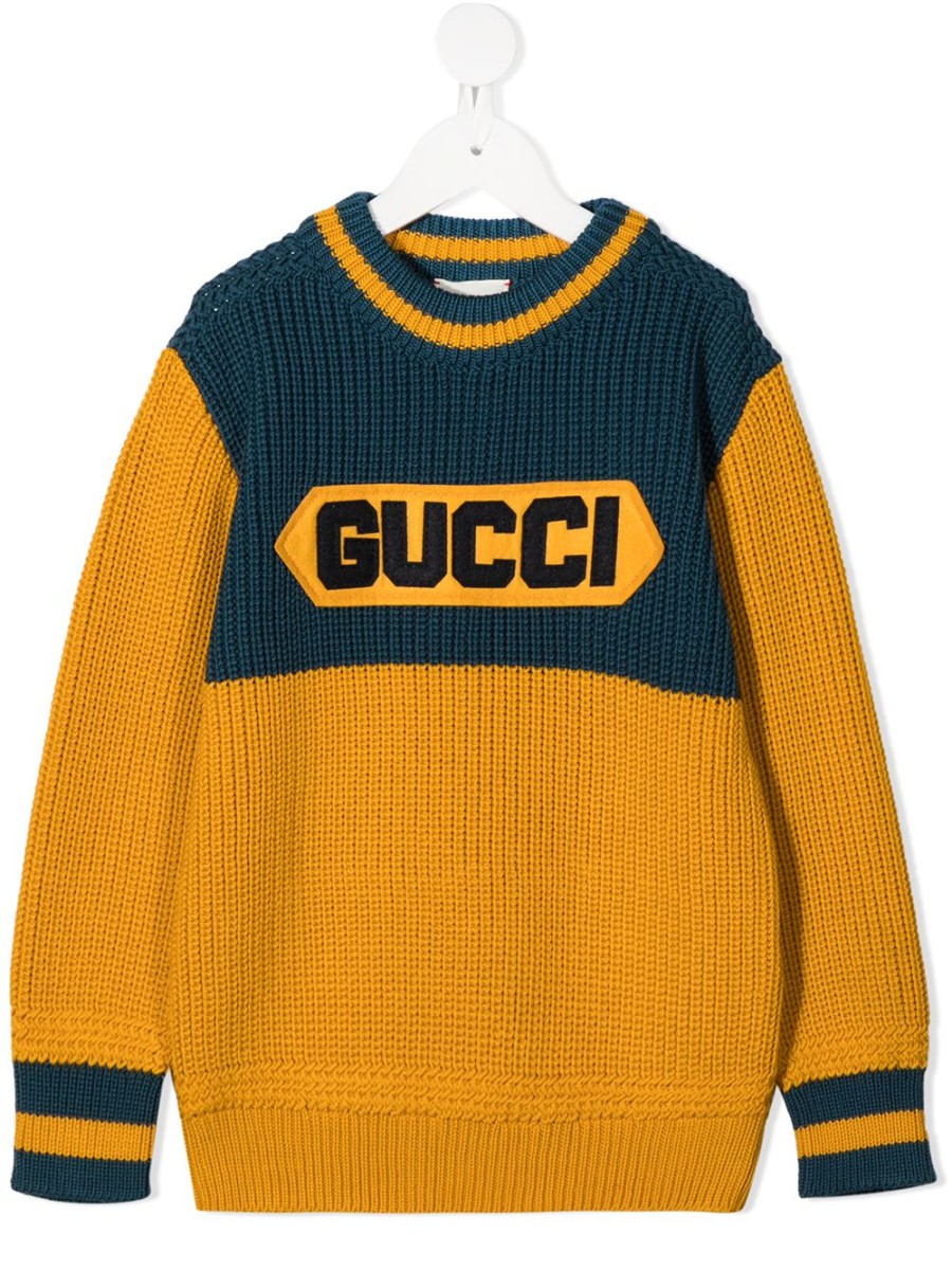 Kinder Gucci Kids | Gucci Kids Gucci Patch Rundhalspullover - Farfetch