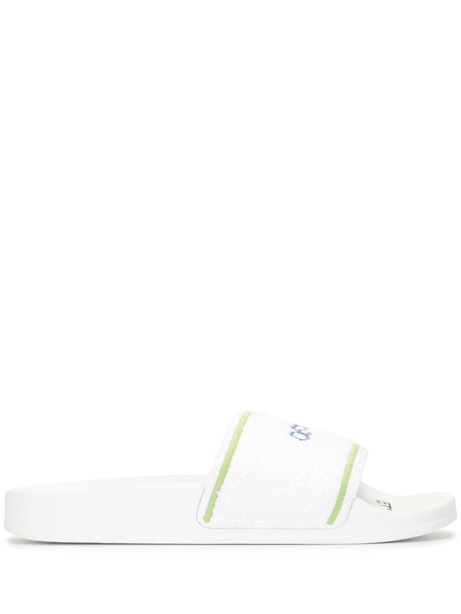 Mann Off-White | Off-White-Badesandalen Mit Logo-Print Farfetch