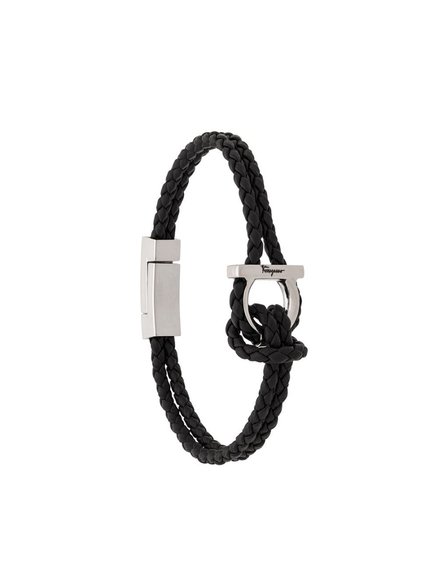 Mann Ferragamo | Ferragamo Geflochtenes Gancini-Armband Farfetch