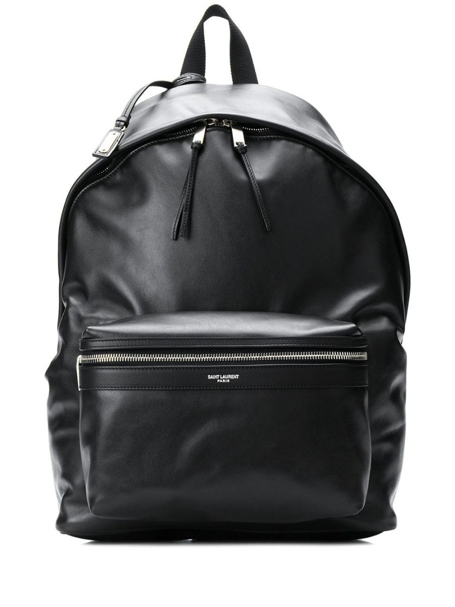 Mann Saint Laurent | Saint Laurent City-Rucksack Aus Leder Farfetch