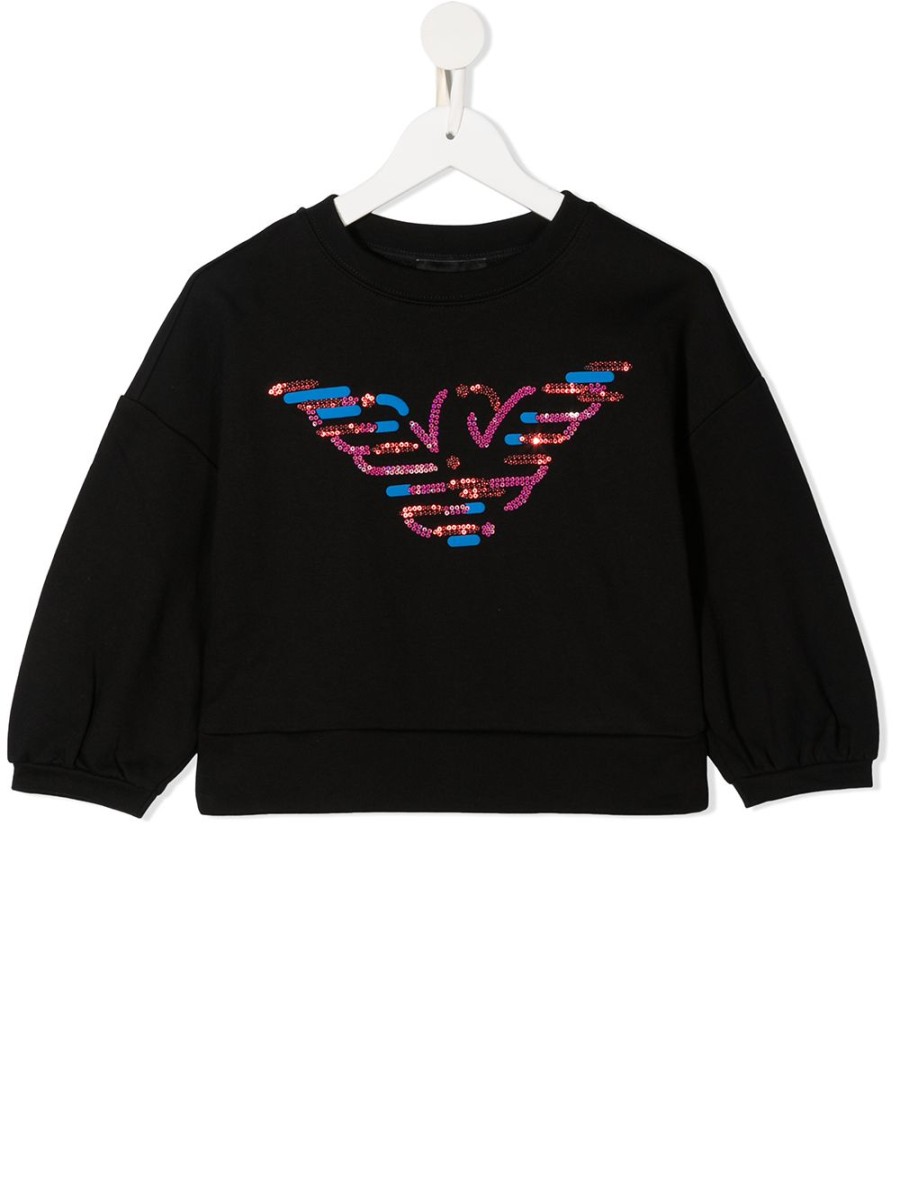 Kinder Emporio Armani Kids | Emporio Armani Kinder-Sweatshirt Mit Pailletten-Logo Farfetch