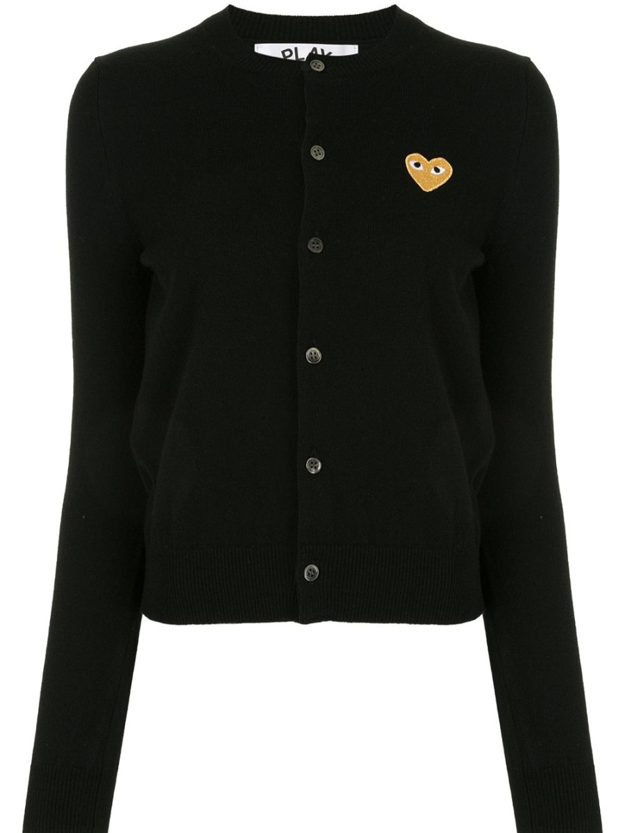 Frau Comme Des Garçons | Comme Des Garcons Strickjacke Mit Gesticktem Logo-Patch Farfetch