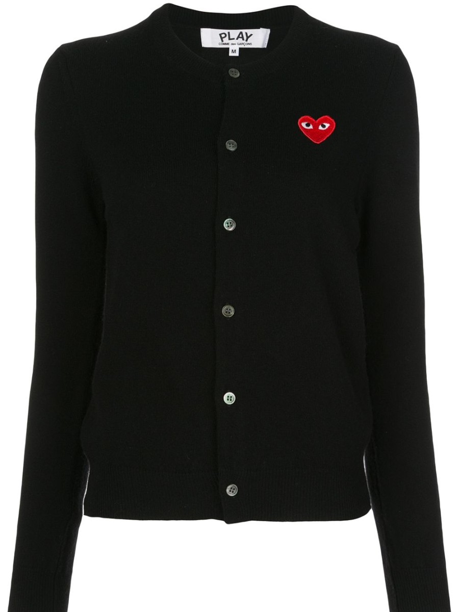 Frau Comme Des Garçons | Comme Des Garcons Strick-Cardigan Mit Herz-Patch Farfetch