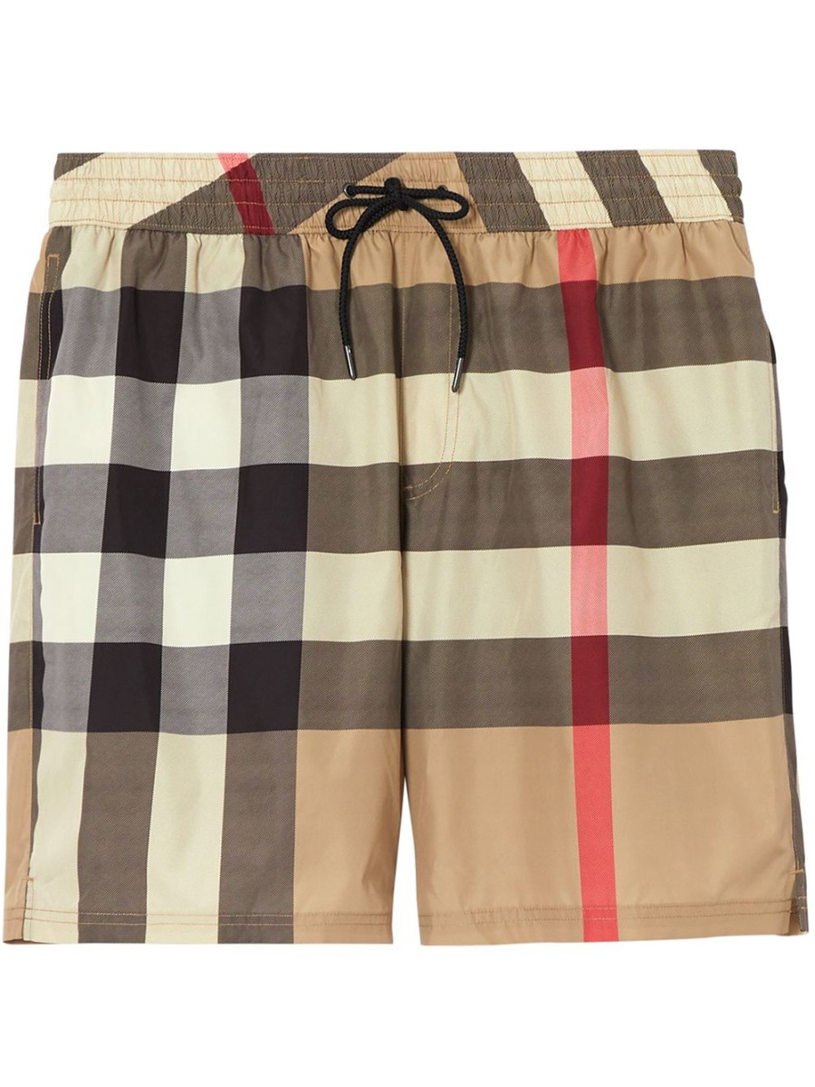 Mann Burberry | Burberry Karierte Badeshorts Mit Kordelzug Farfetch