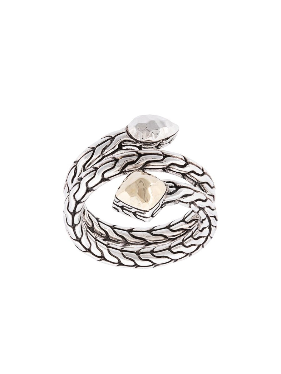 Frau John Hardy | John Hardy Ring Aus Sterlingsilber Und 18 Karat Gebundenem Gelbgold Mit Klassischer Kette Und Gehammerter Spirale Farfetch