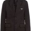 Mann Prada | Einreihiger Blazer Mit Prada-Logoplakette Farfetch