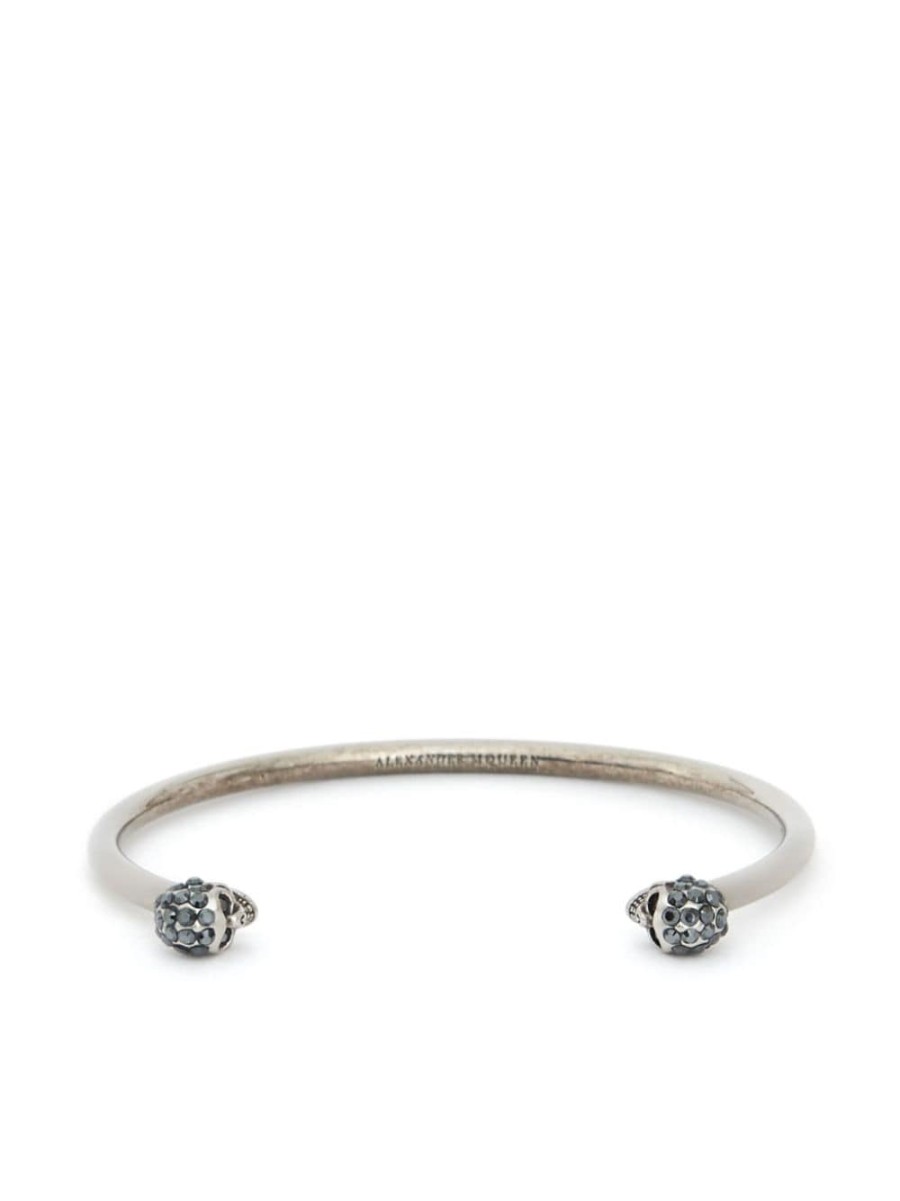 Frau Alexander McQueen | Alexander Mcqueen Juwelenbesetztes Zwillingsschadel-Armband Farfetch