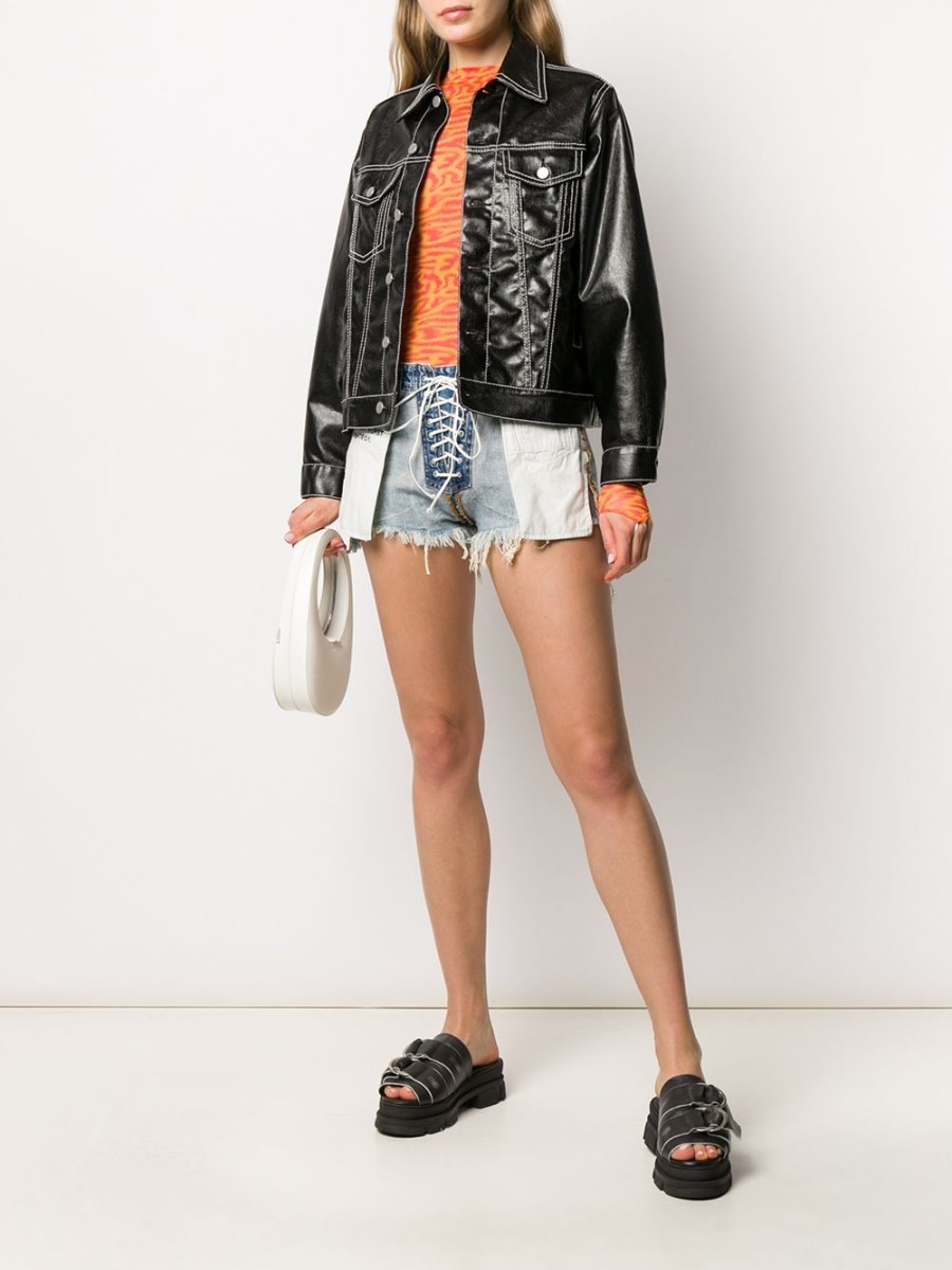 Frau UNRAVEL PROJECT | Unravel Project Distressed Reverse Laceup Shorts Farfetch