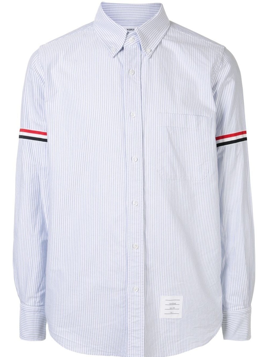 Mann Thom Browne | Thom Browne Rwb Armband University Stripe Shirt - Farfetch