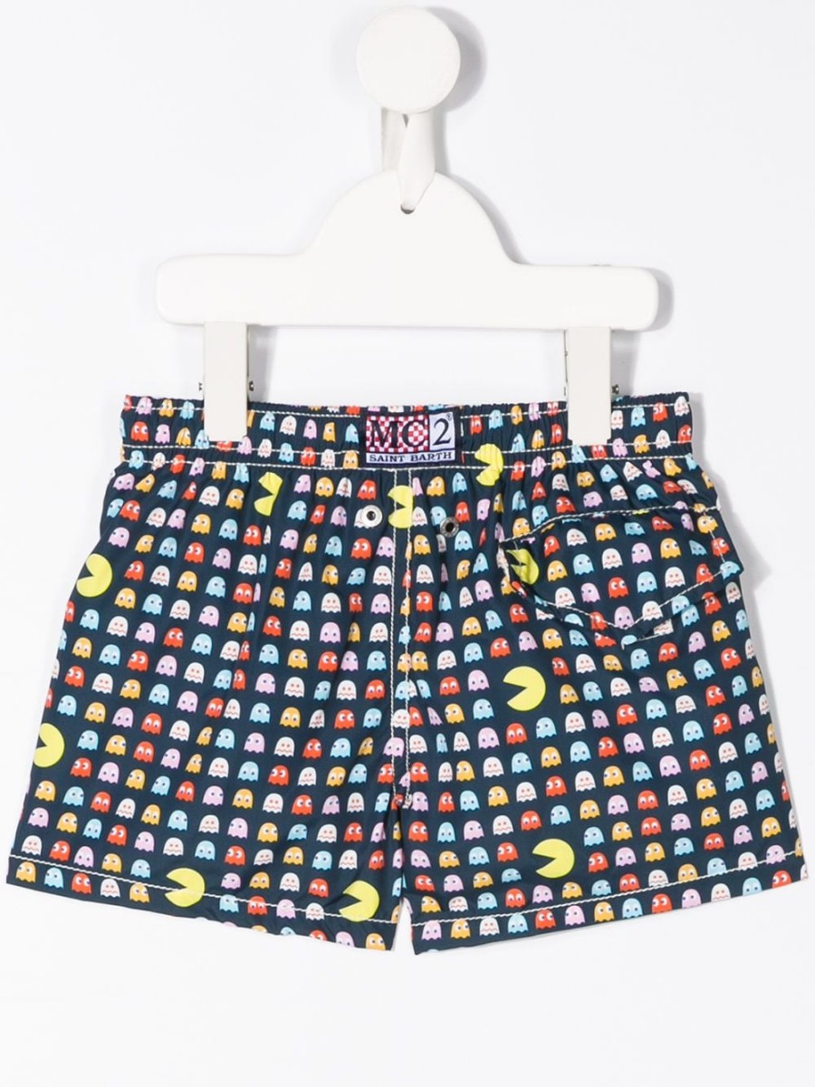 Kinder MC2 Saint Barth Kids | Mc2 Saint Barth Kinder-Badeshorts Mit Pacman-Print Farfetch