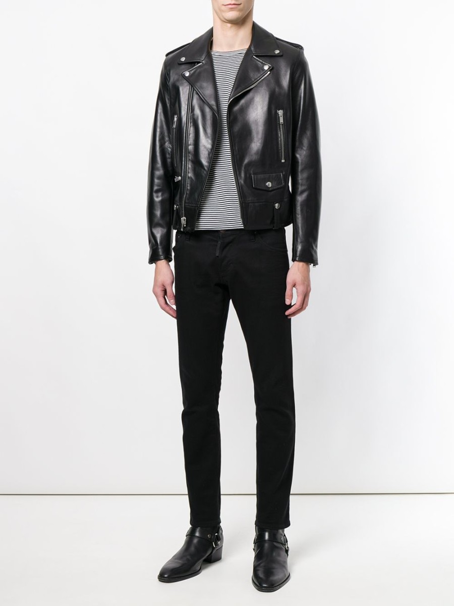 Mann Saint Laurent | Saint Laurent Bikerjacke Mit Reisverschluss Farfetch