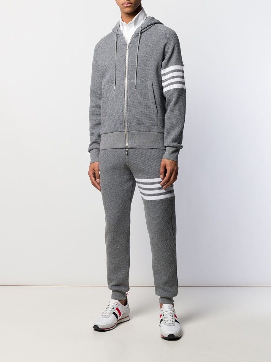 Mann Thom Browne | Thom Browne 4-Bar Raglan-Armel-Hoodie Mit Waffelstich - Farfetch