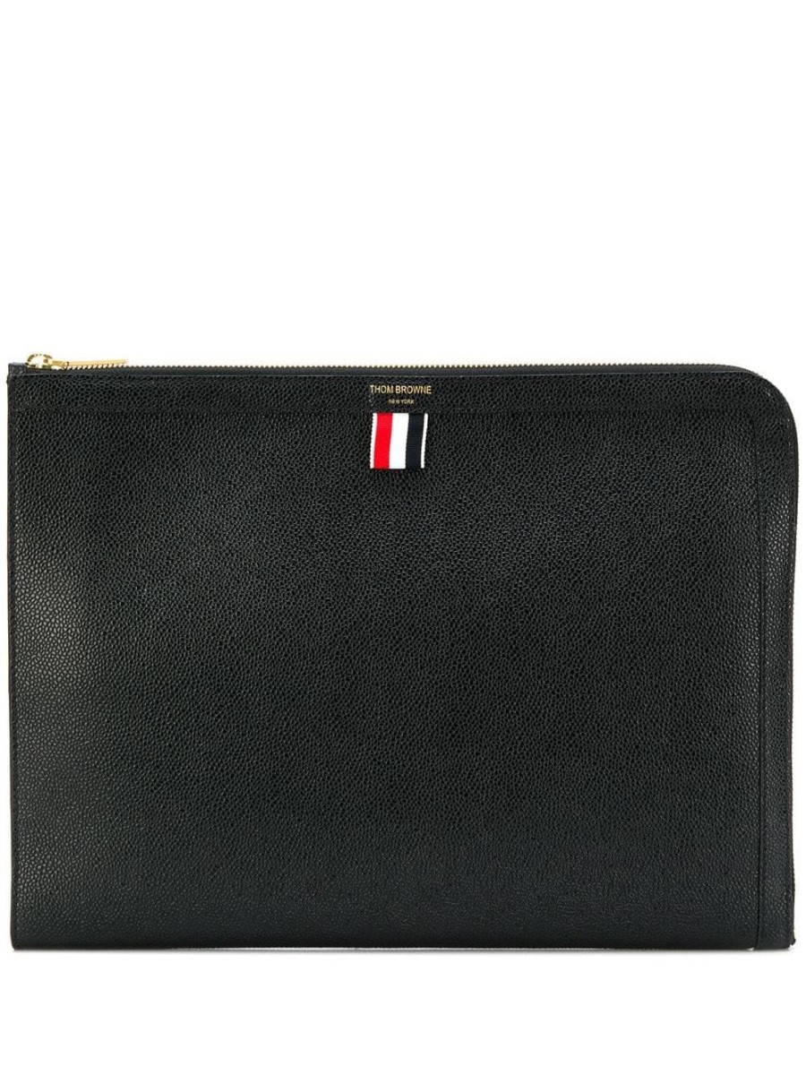 Mann Thom Browne | Thom Browne Pebbled Document Gusset Folio Farfetch