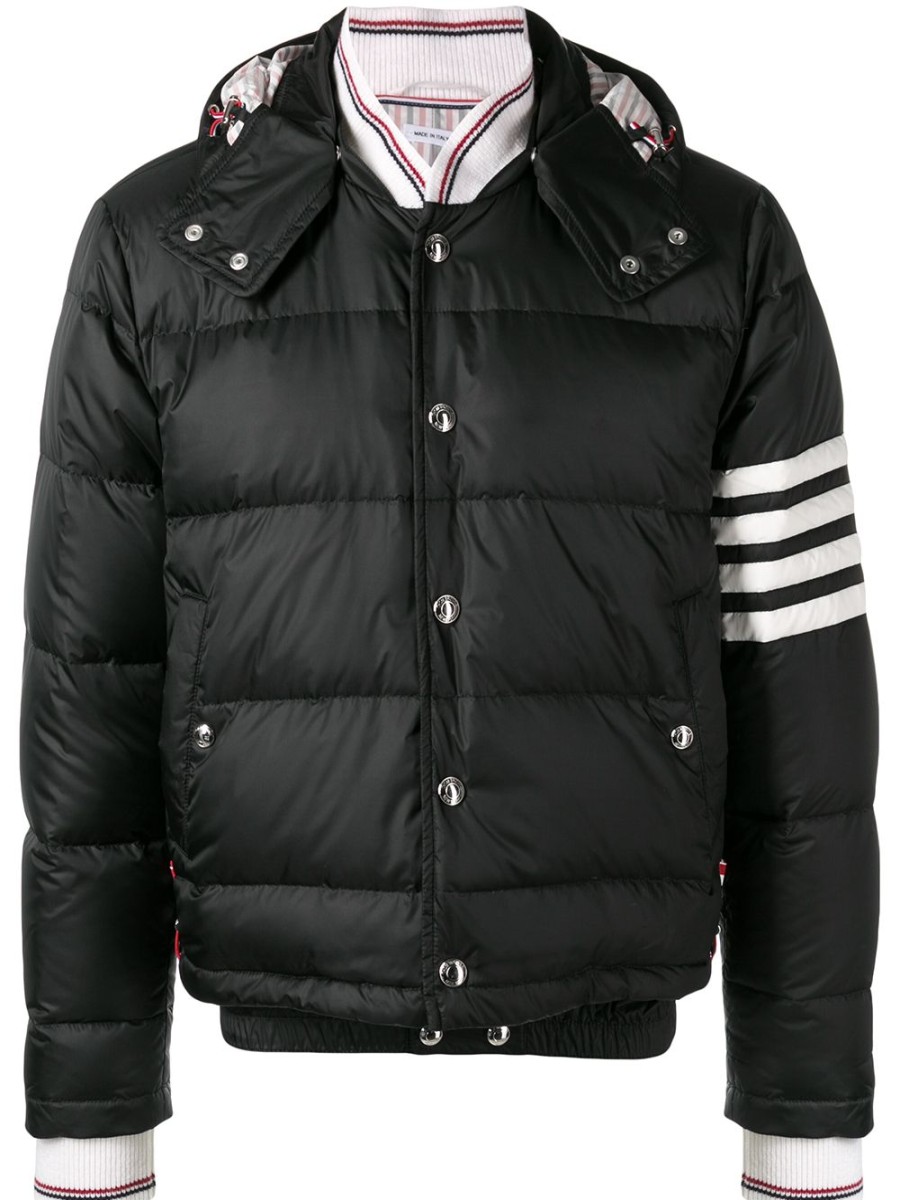 Mann Thom Browne | Thom Browne 4-Bar Matte Nylon Bomber Farfetch