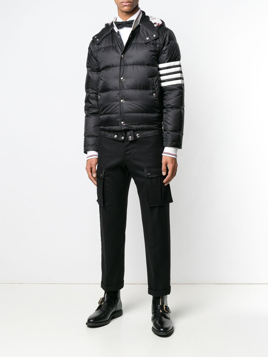 Mann Thom Browne | Thom Browne 4-Bar Matte Nylon Bomber Farfetch