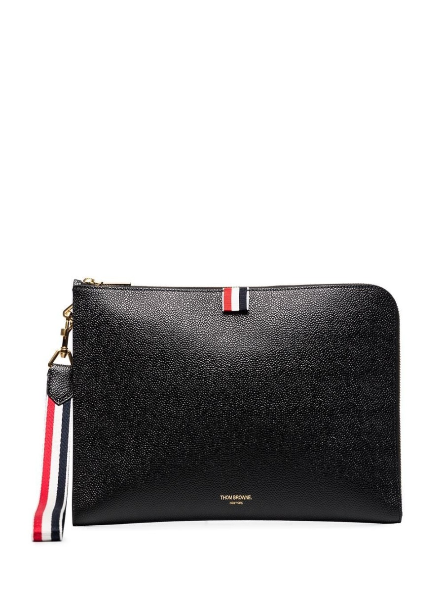 Mann Thom Browne | Thom Browne Rwb Strap Medium Gusset Folio Farfetch