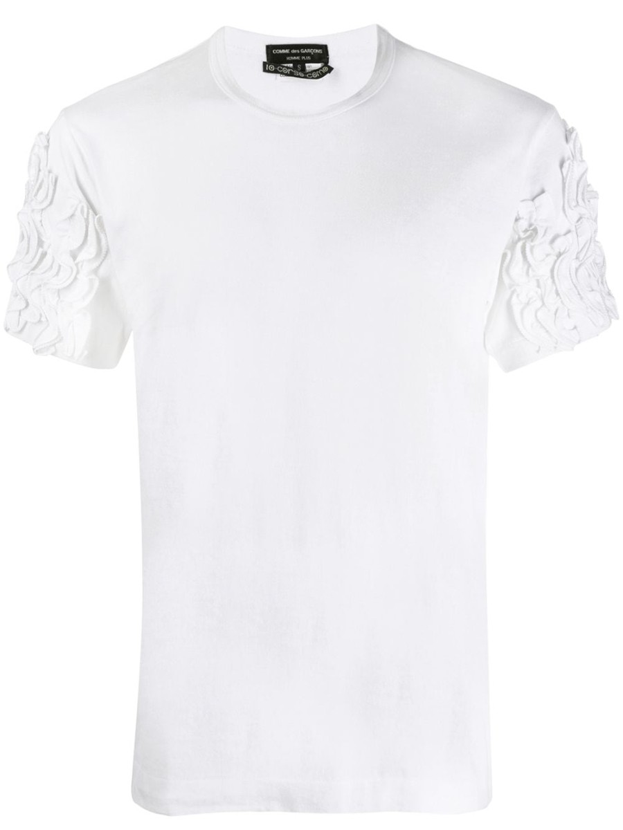 Mann Comme Des Garçons Pre-Owned | Comme Des Garcons Pre-Owned T-Shirt Mit Ruschenapplikationen Farfetch