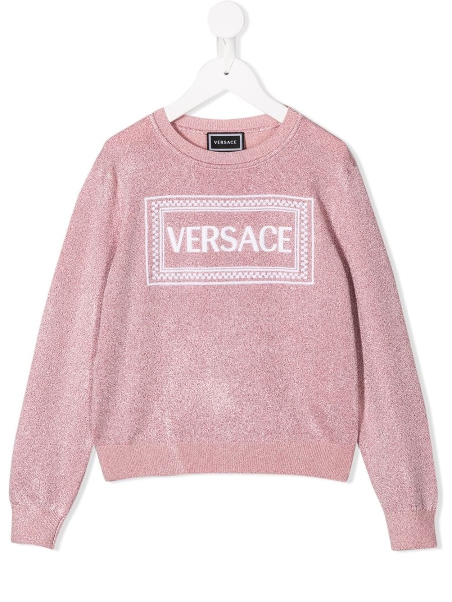 Kinder Versace Kids | Versace Kinder-Glitzerpullover Mit Logo-Stickerei Farfetch